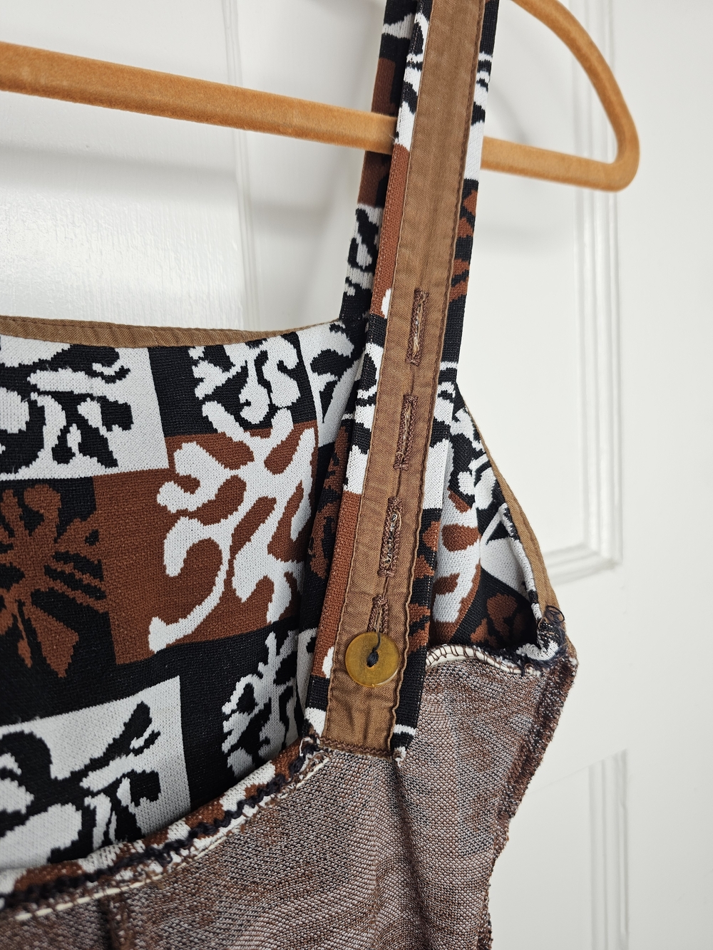 VTG 50s Kerrybrooke Abstract Print Knit Swimsuit - Picture 9 of 11